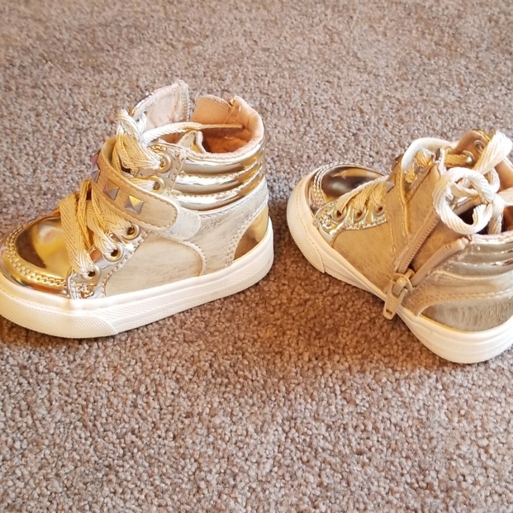 Gold children's place shoes